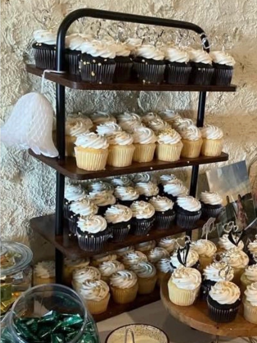 Four tier cupcake stand- wooden, used in box